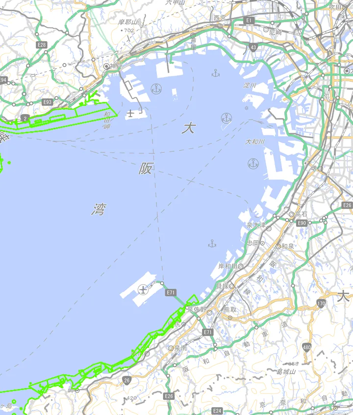 大阪で共同漁業権が設定されているエリアです