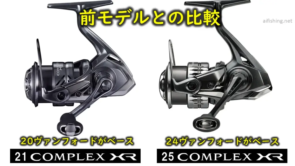21コンプレックスXRと25コンプレックスXRの外観比較