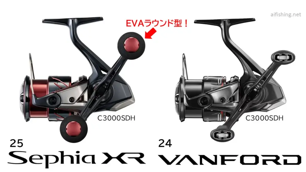 25セフィアXRと24ヴァンフォードのハンドルノブの違い