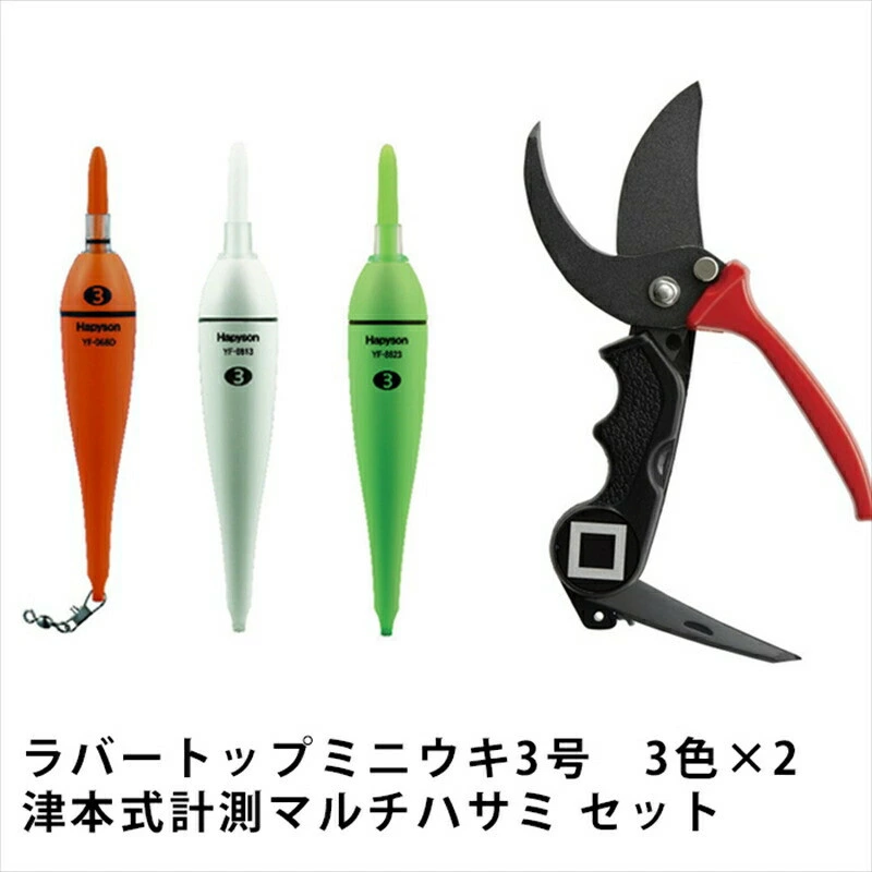 ハピソンのラバートップミニウキと津本式計測マルチハサミ