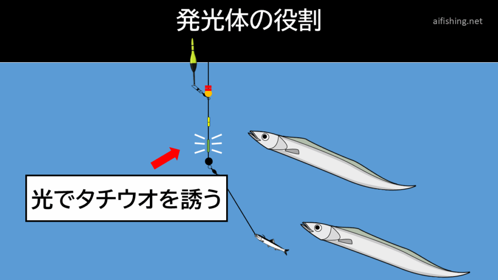 発光体はタチウオを誘引する