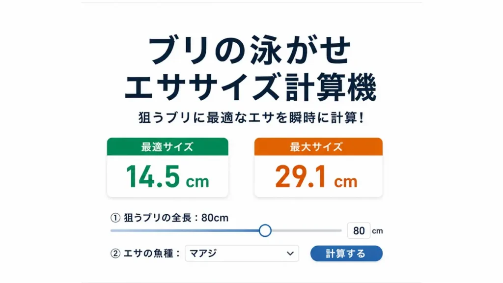 ブリのエサのサイズ計算機